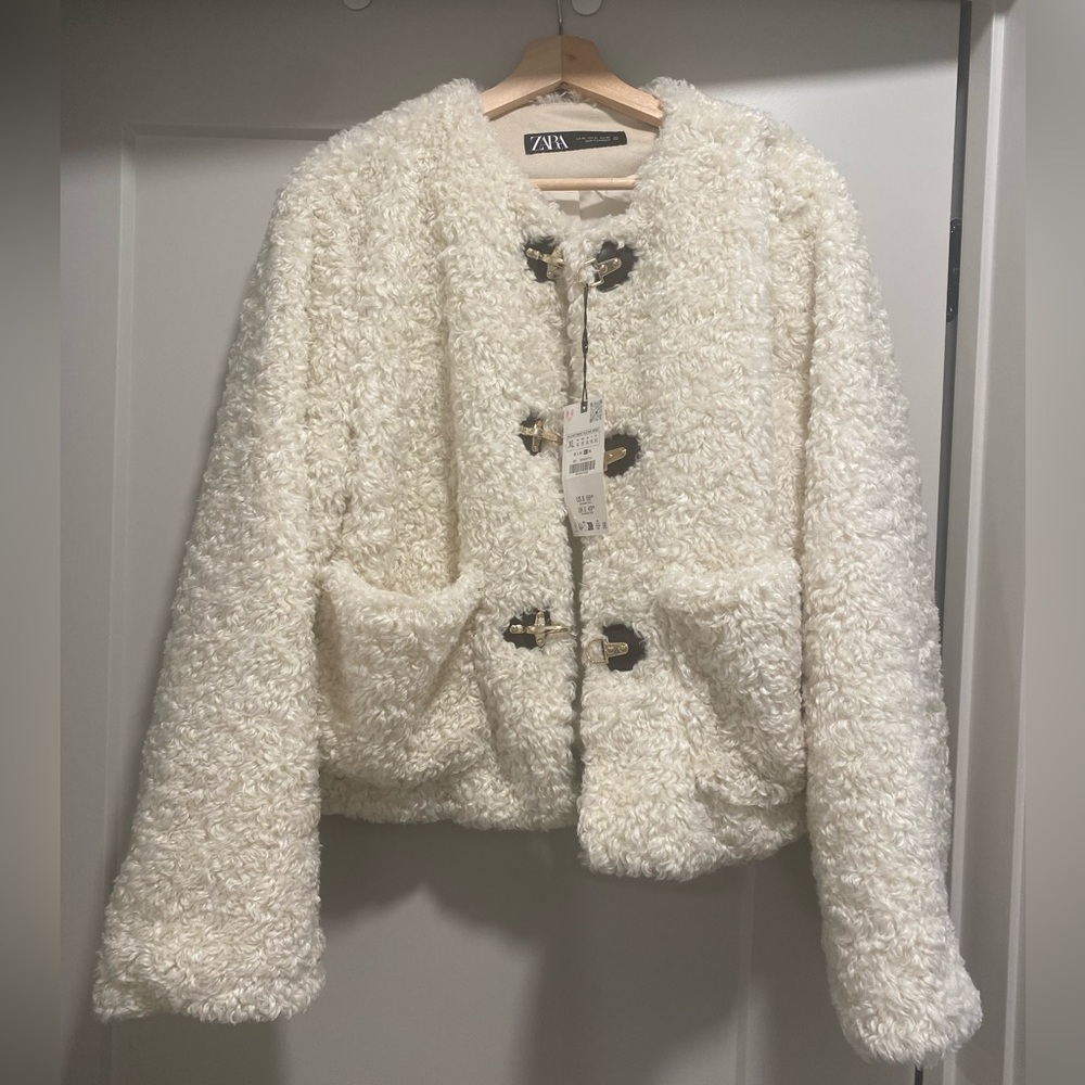 Zara Faux Shearling Jacket - Picture 9 of 12